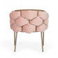 HomeRoots Pink Geo Velvet And Brushed Brass Velvet Dining Chair