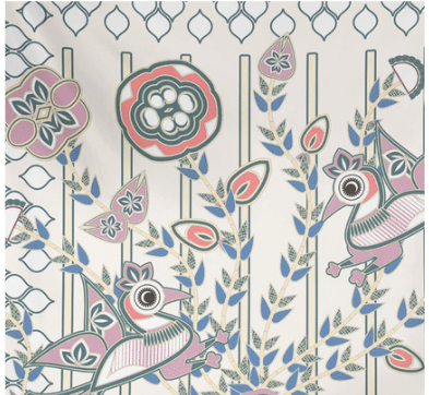 HomeRoots Pink Peacock Duo 80" x 68" Hanging Wall Tapestry