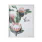 HomeRoots Pink Printed Flowers with Distressed White Frame
