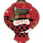 HomeRoots Plaid Snowman and Cardinals Hand Painted Mouth Blown Glass Ornament