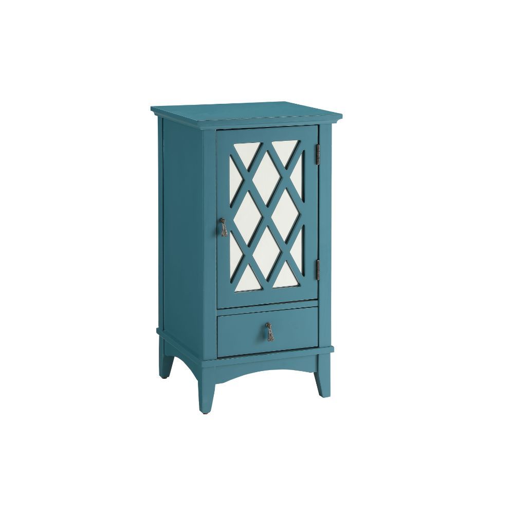 HomeRoots Pop Of Color Teal Accent Cabinet