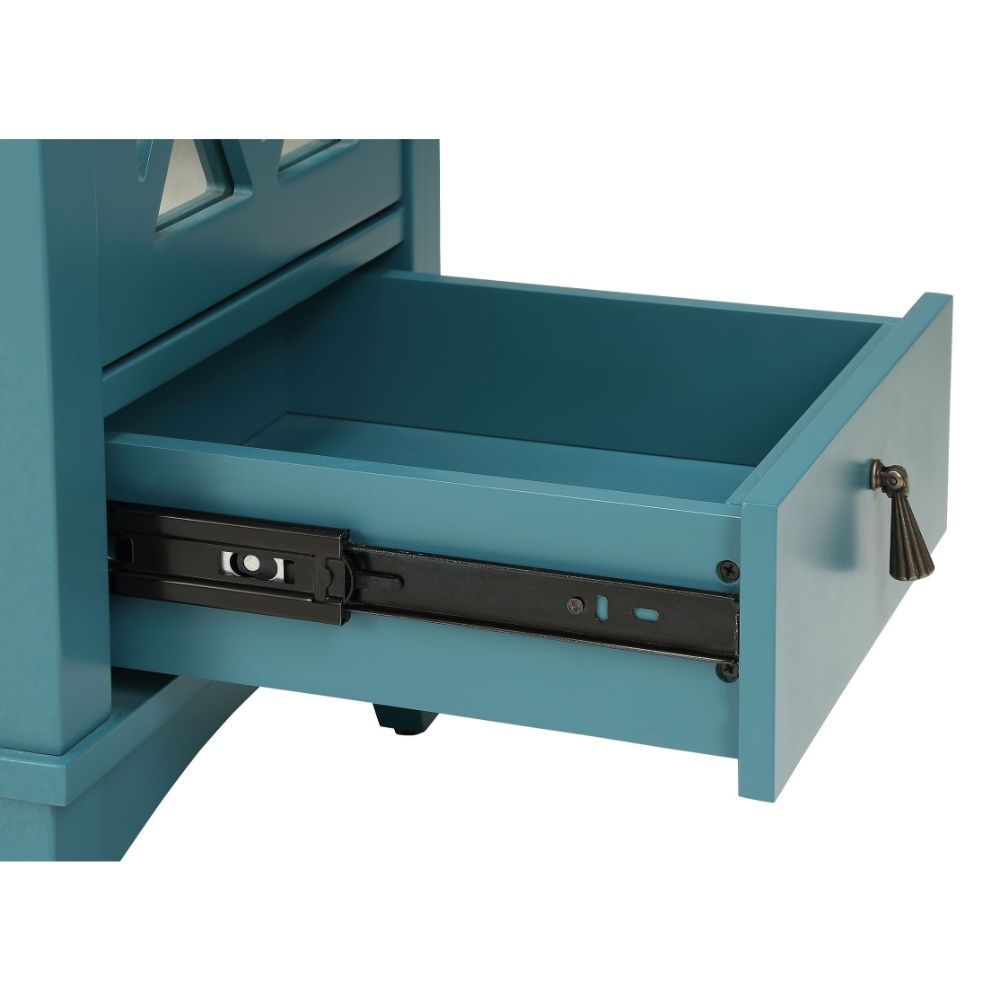 HomeRoots Pop Of Color Teal Accent Cabinet