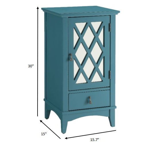 HomeRoots Pop Of Color Teal Accent Cabinet