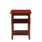 HomeRoots Pop of Color Red Square End Table With Bow Leg