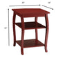 HomeRoots Pop of Color Red Square End Table With Bow Leg