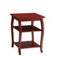 HomeRoots Pop of Color Red Square End Table With Bow Leg