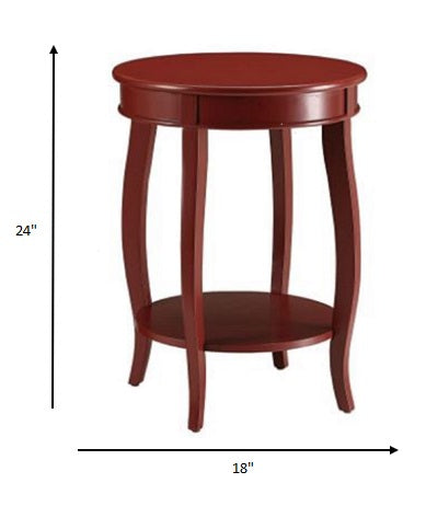HomeRoots Pop of Color Side Table in Red Finish