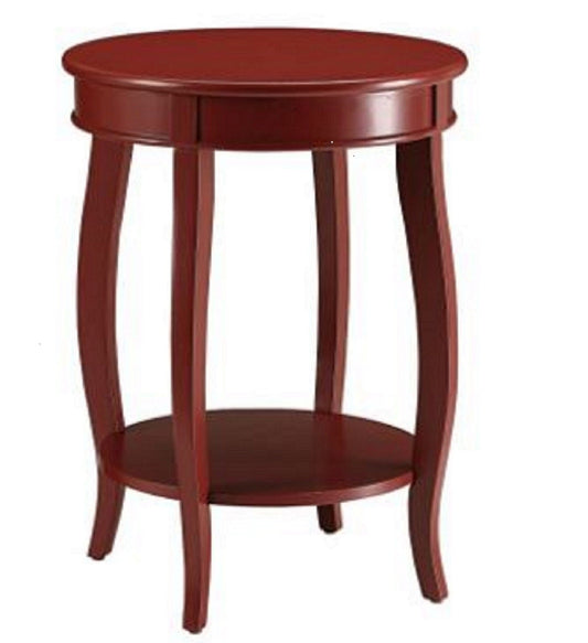HomeRoots Pop of Color Side Table in Red Finish