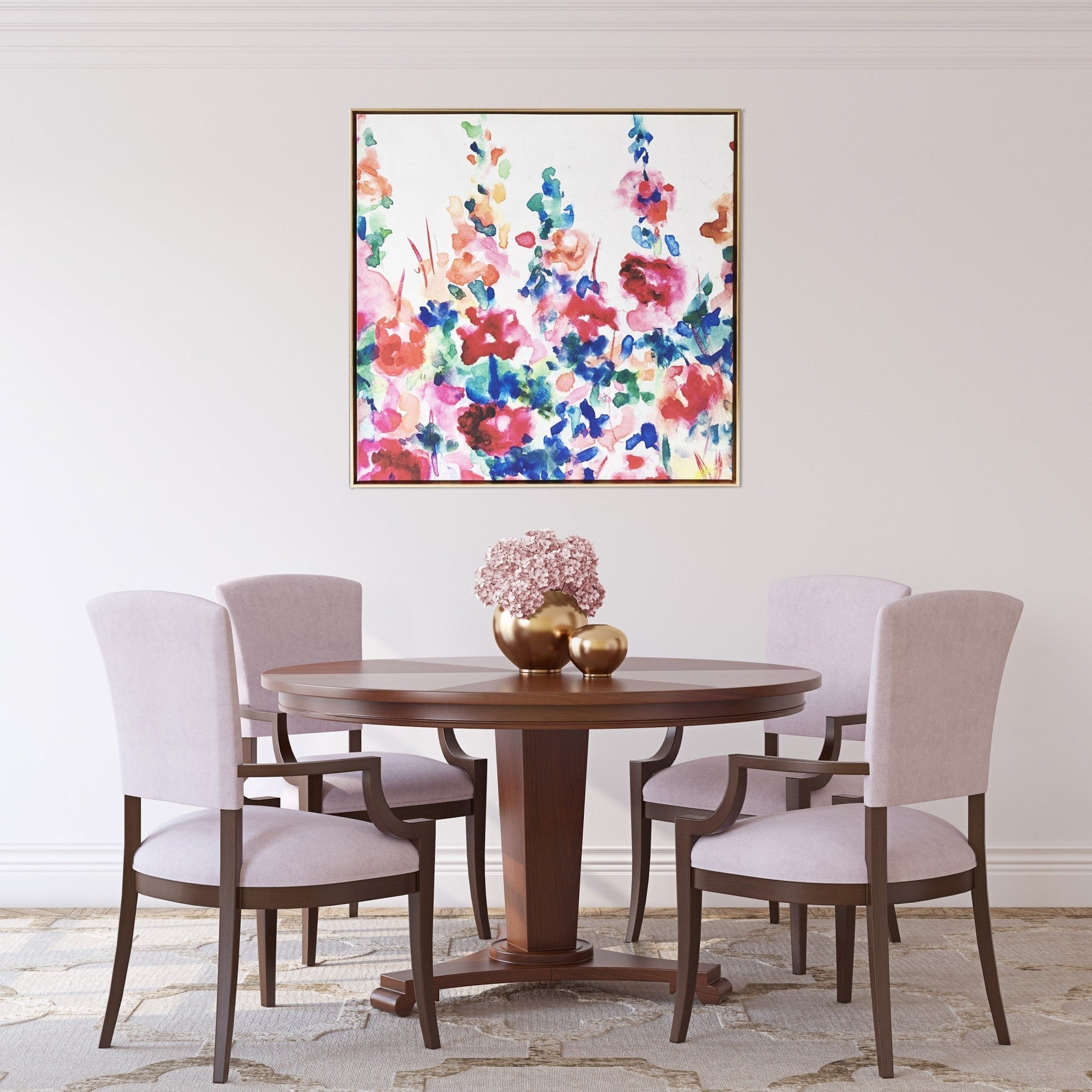 HomeRoots Pretty Floral Garden Framed Canvas Wall Art