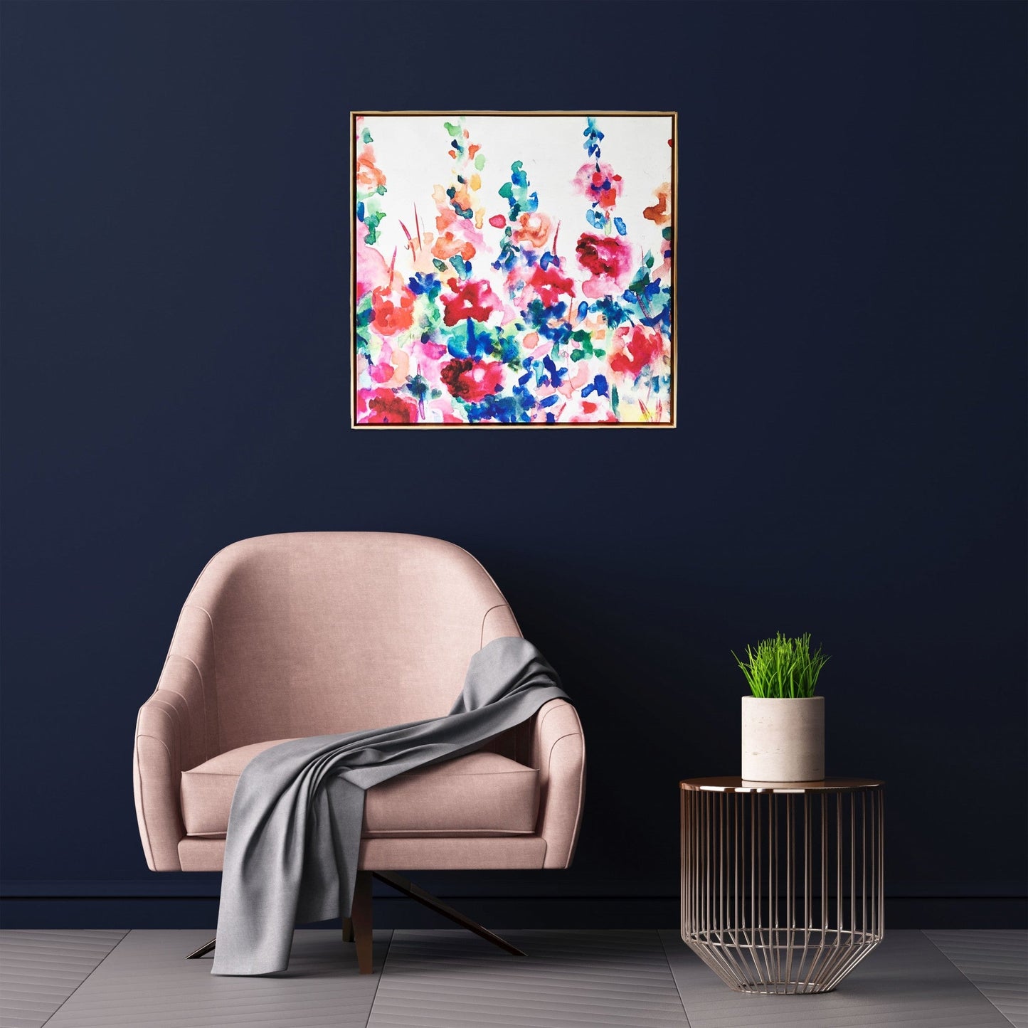 HomeRoots Pretty Floral Garden Framed Canvas Wall Art