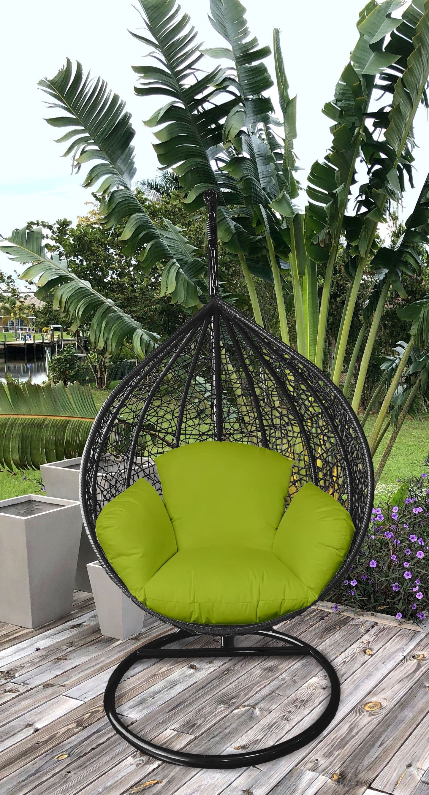 HomeRoots Primo Neon Green Indoor Outdoor Replacement Cushion for Egg Chair