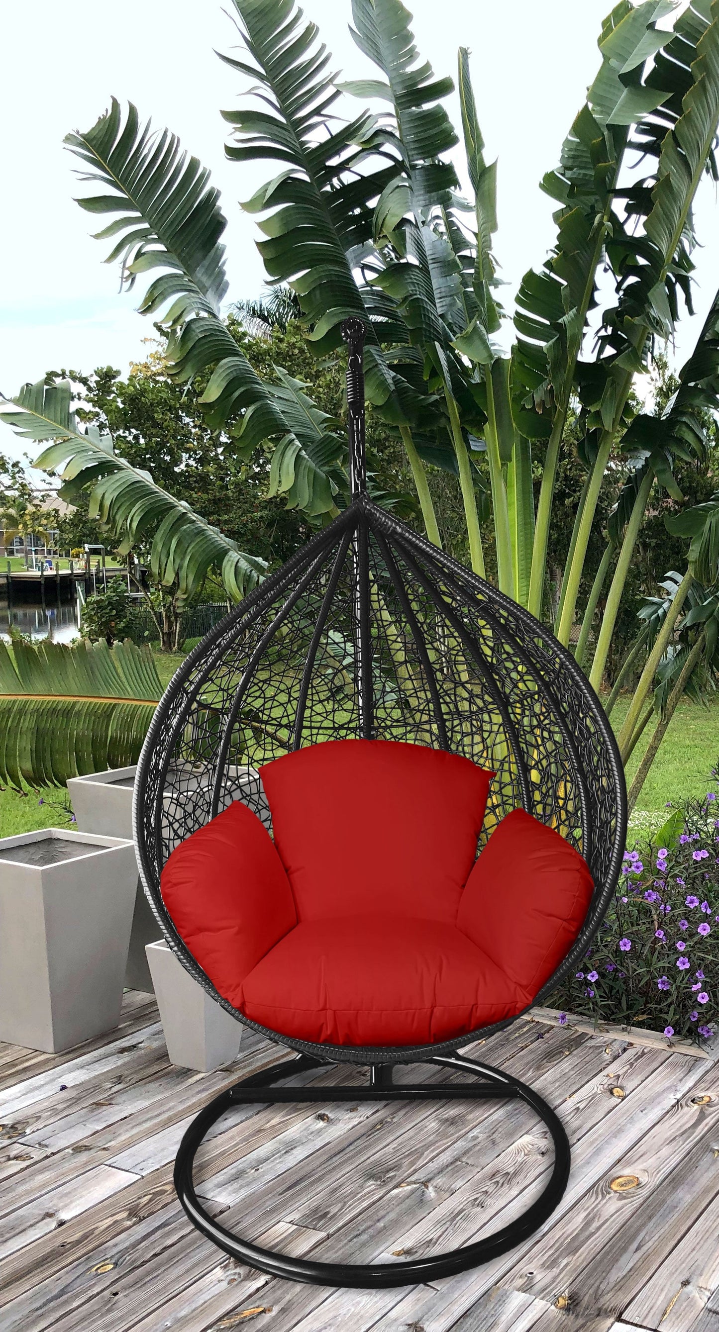 HomeRoots Primo Red Indoor Outdoor Replacement Cushion for Egg Chair