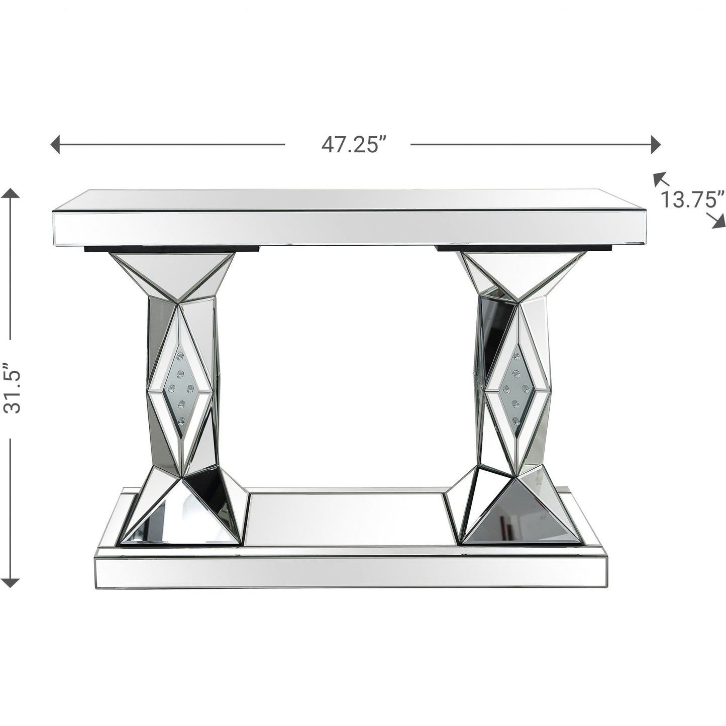 HomeRoots Prism Console Table in Silver Finish