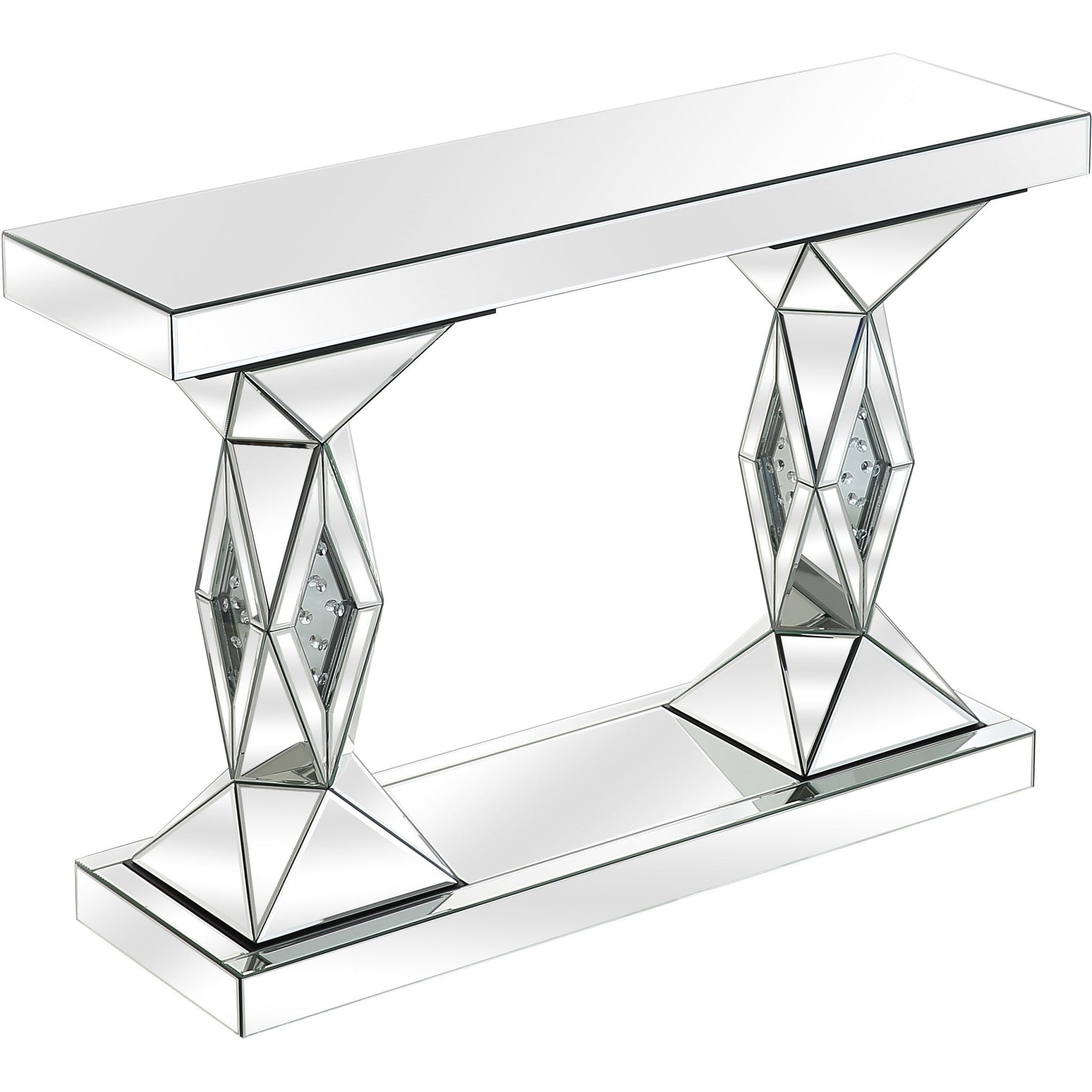 HomeRoots Prism Console Table in Silver Finish