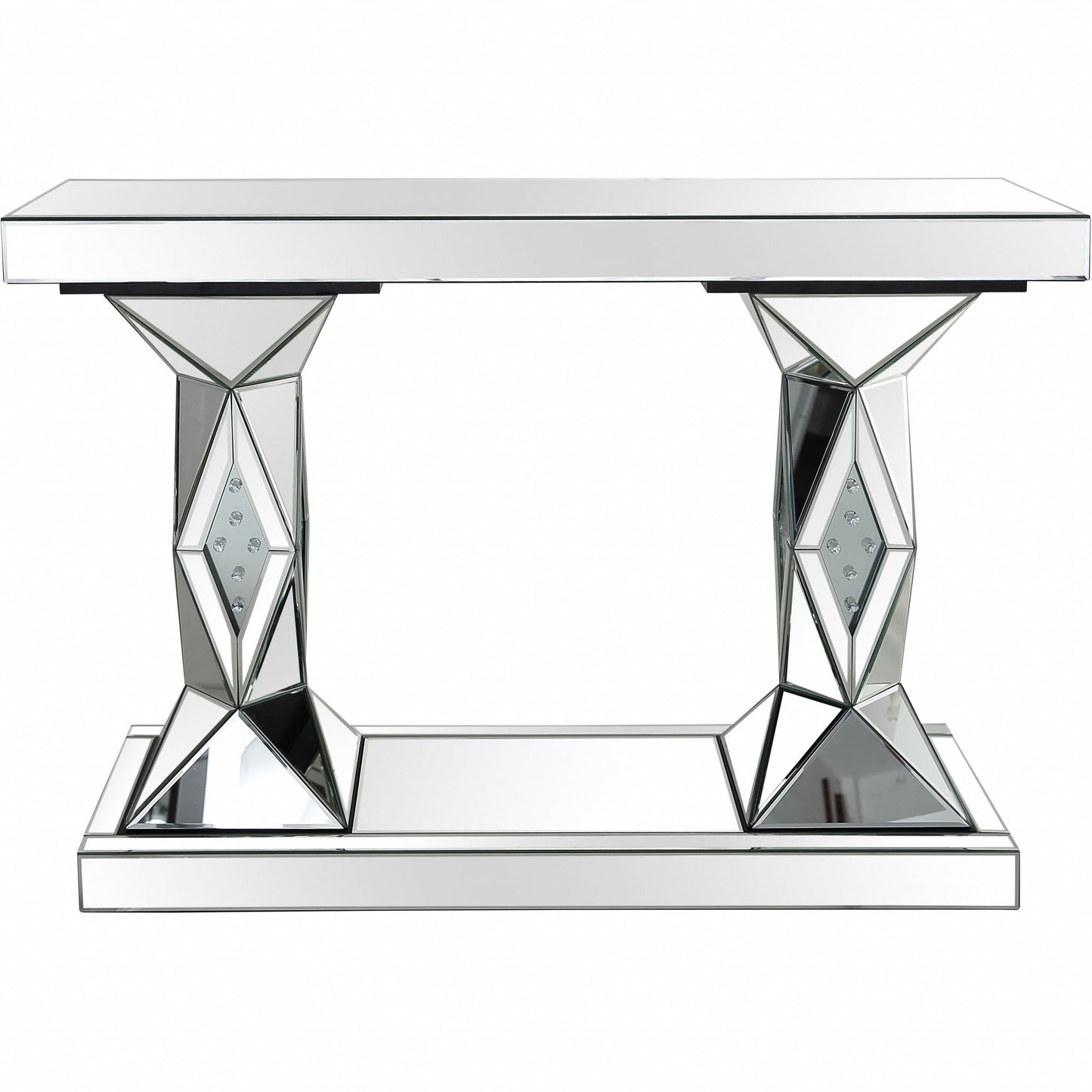 HomeRoots Prism Console Table in Silver Finish