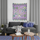 HomeRoots Purple Peacock Duo 80" x 68" Hanging Wall Tapestry