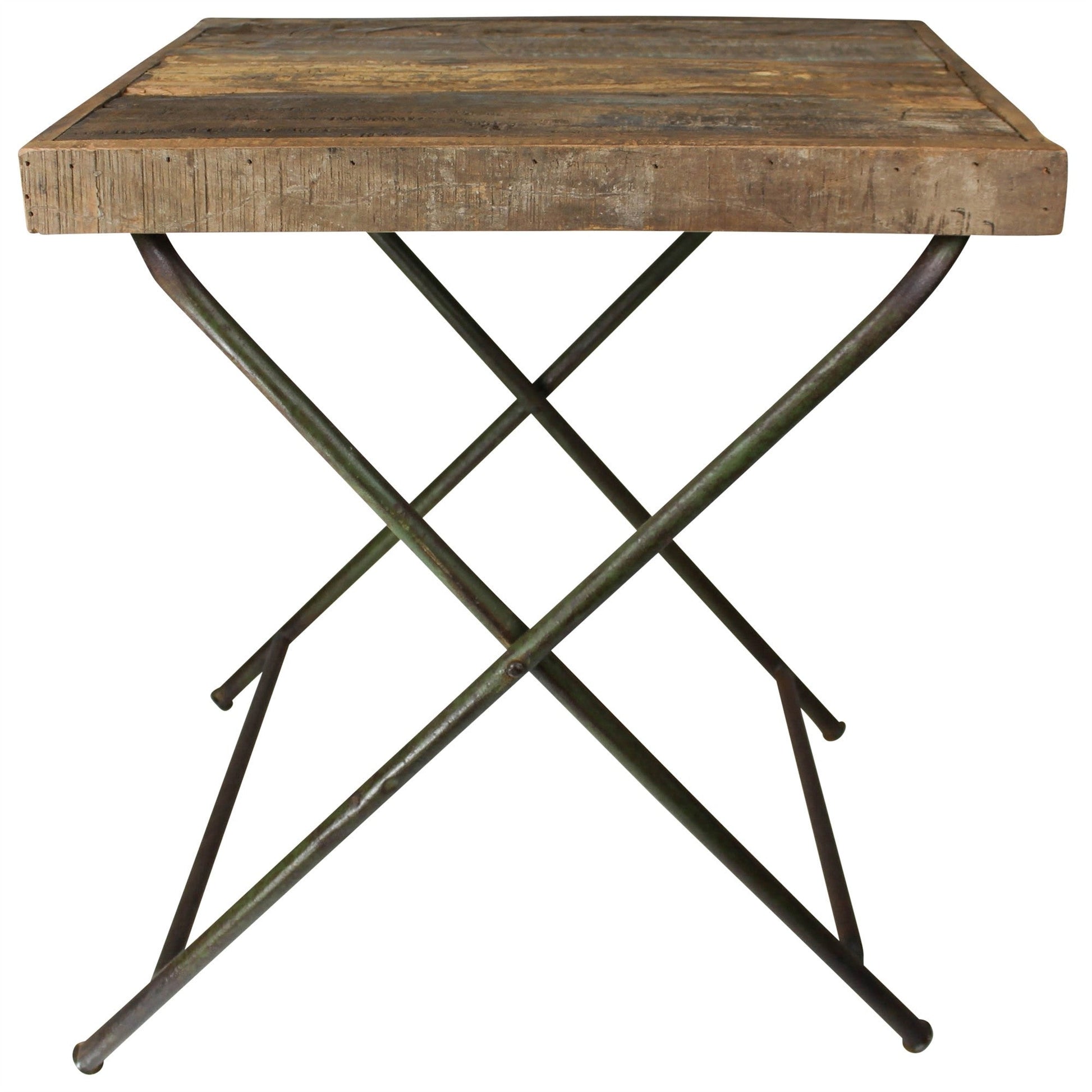 HomeRoots Reclaimed Wood Folding Table in Natural Finish