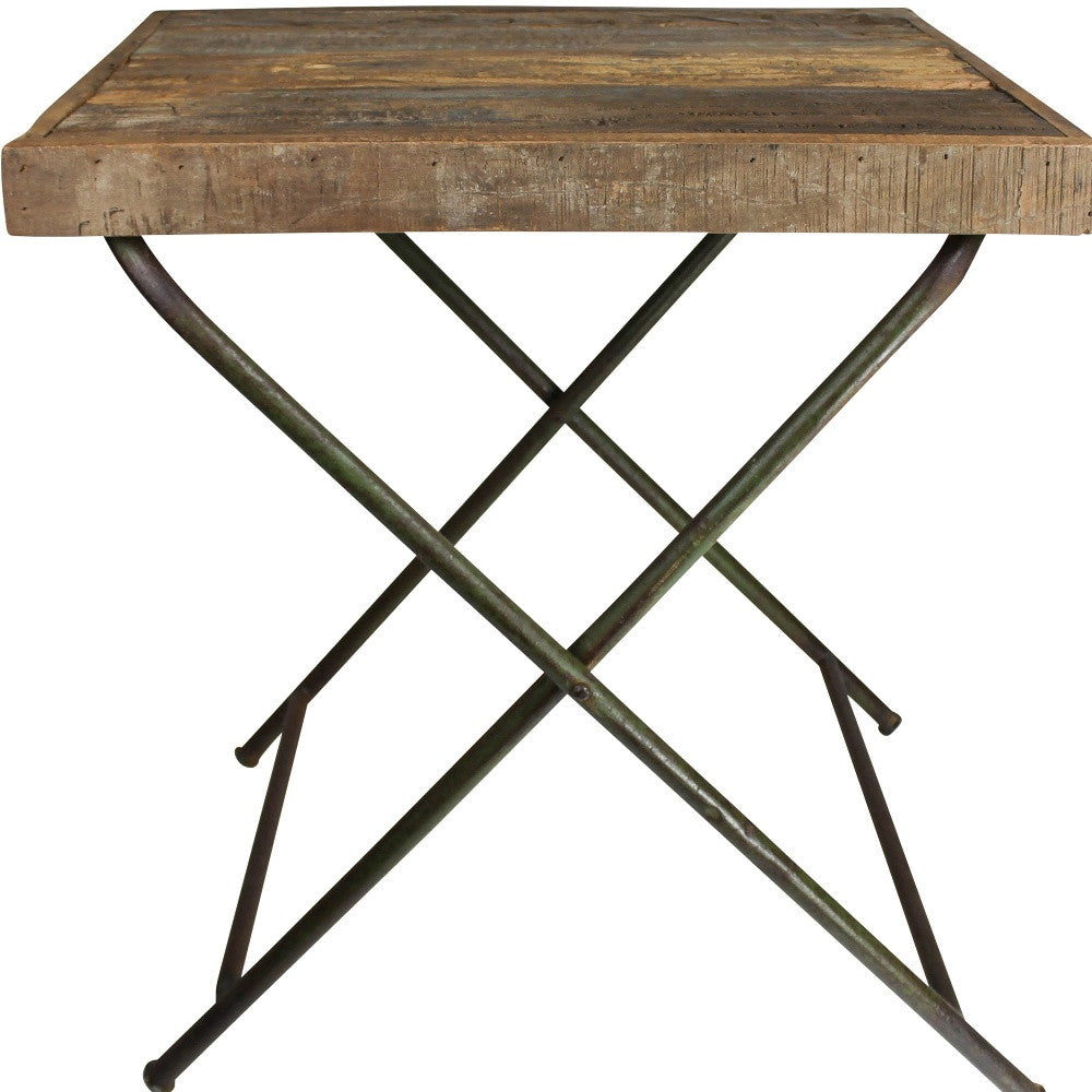 HomeRoots Reclaimed Wood Folding Table in Natural Finish