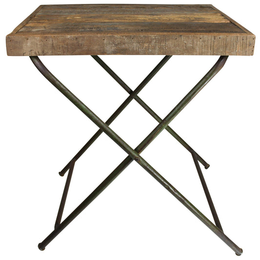 HomeRoots Reclaimed Wood Folding Table in Natural Finish