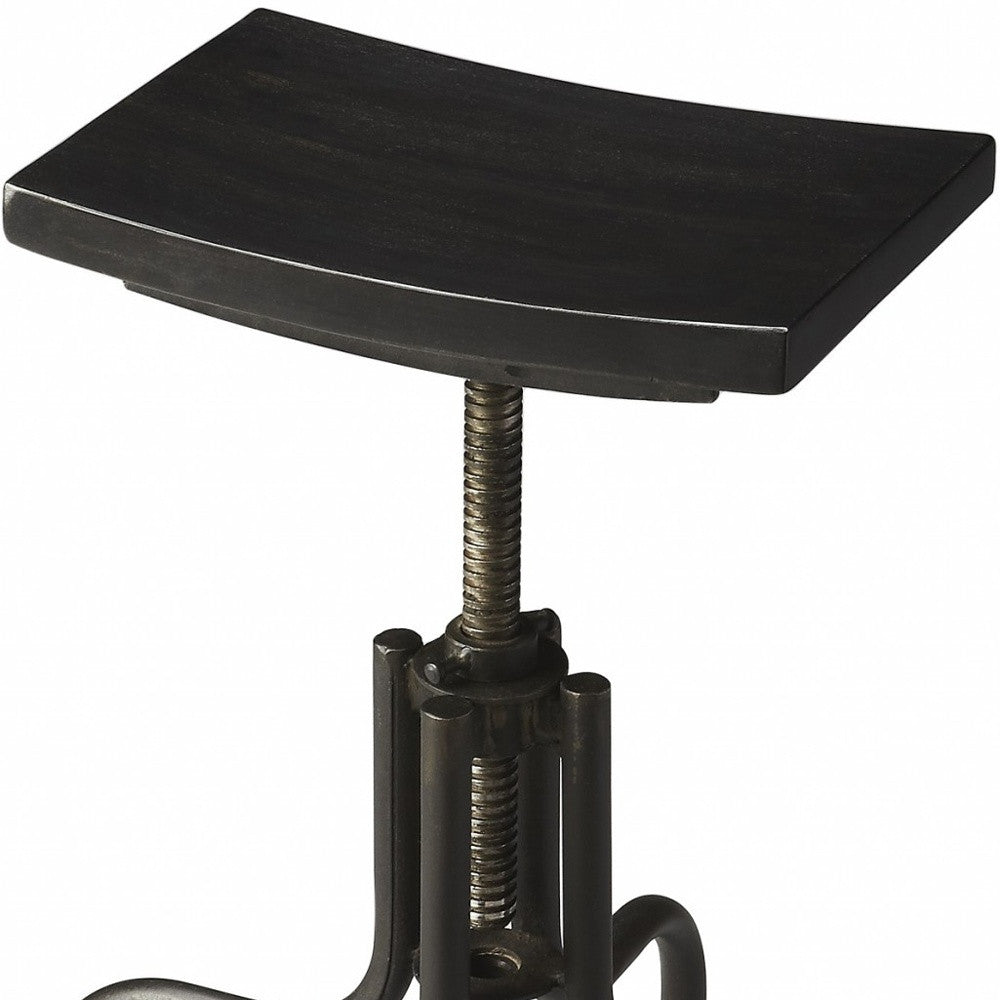 HomeRoots Reclaimed Wood Revolving Bar Stool