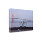 HomeRoots Rectangle Foggy Night Bistro Cafe Golden Gate Bridge 4 Giclee Wrap Canvas Wall Art