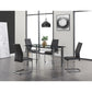 HomeRoots Rectangular Glass Top With Black Trim Dining Table
