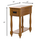 HomeRoots Rectangular Wood Side Table With Light Oak Finish