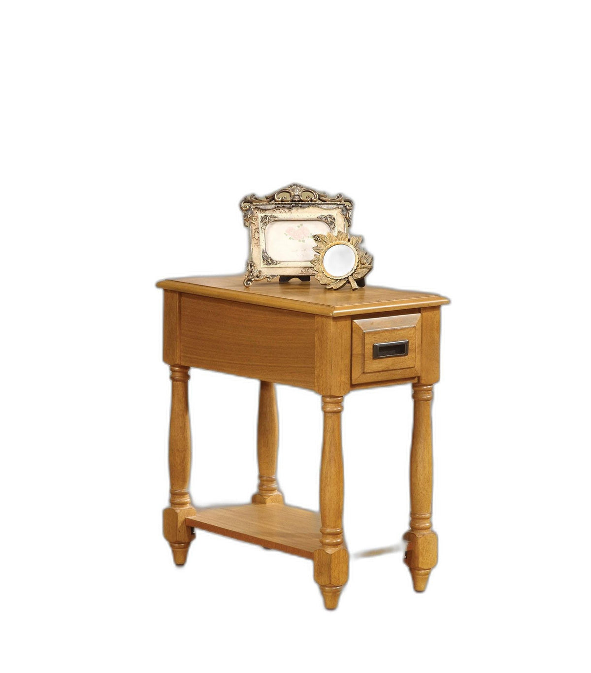HomeRoots Rectangular Wood Side Table With Light Oak Finish