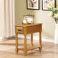 HomeRoots Rectangular Wood Side Table With Light Oak Finish