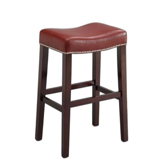 HomeRoots Red And Espresso Counter Height Stool In Set Of Two