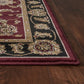 HomeRoots Red Black Machine Woven Traditional Octagon Indoor Area Rug