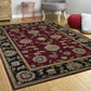 HomeRoots Red Black Machine Woven Traditional Octagon Indoor Area Rug