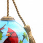 HomeRoots Red Cardinal on Christmas Holly Branches Hand Painted Mouth Blown Glass Ornament