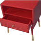 HomeRoots Red End Table with Natural Wood Dipped Legs