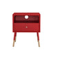 HomeRoots Red End Table with Natural Wood Dipped Legs