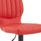 HomeRoots Red Faux Leather Textured Adjustable Bar Stool