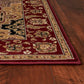 HomeRoots Red Machine Woven Traditional Quatrefoil Octagon Indoor Area Rug