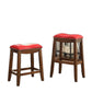 HomeRoots Red & Oak Bar Stool, Set of 2