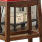 HomeRoots Red & Oak Bar Stool, Set of 2