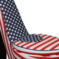HomeRoots Red White and Blue Patriotic High Heel Shoe Storage Chair in Print 3 Finish