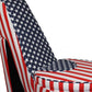HomeRoots Red White and Blue Patriotic High Heel Shoe Storage Chair in Print 5 Finish