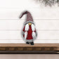 HomeRoots Red and Grey Spotted Hat Gnome with Pigtails
