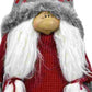 HomeRoots Red and Grey Spotted Hat Gnome with Pigtails