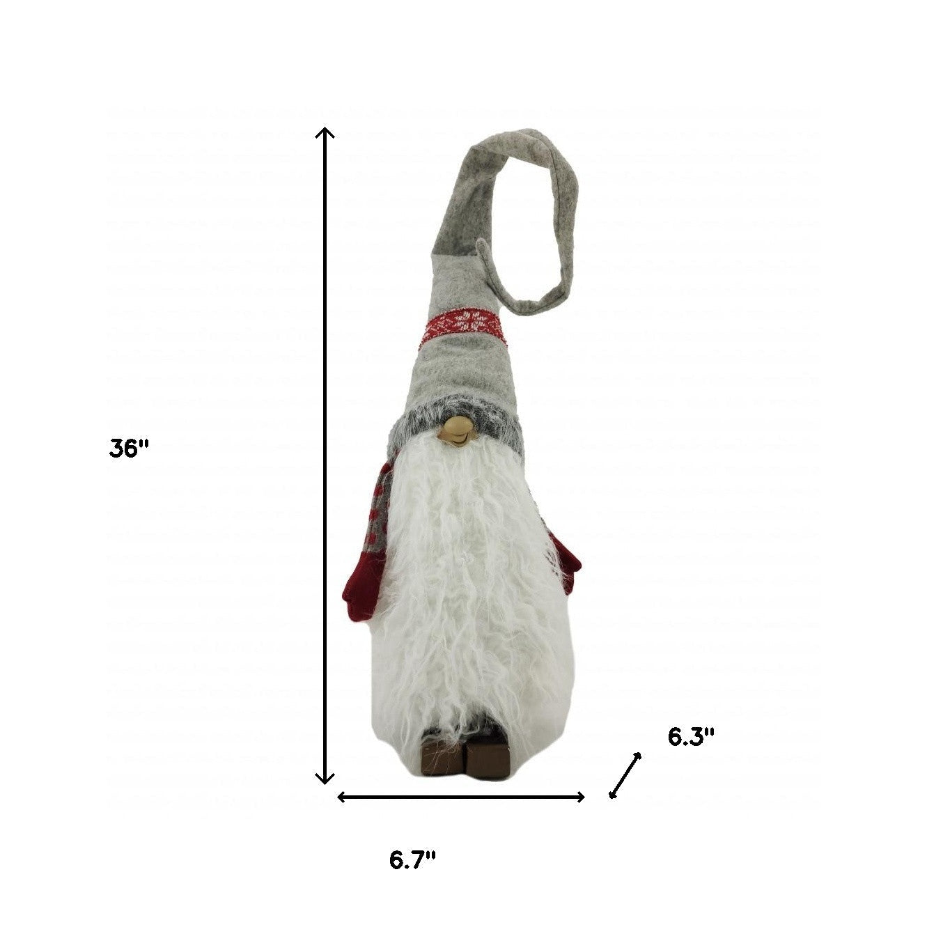 HomeRoots Red and Grey Winter Gnome with Snowflakes