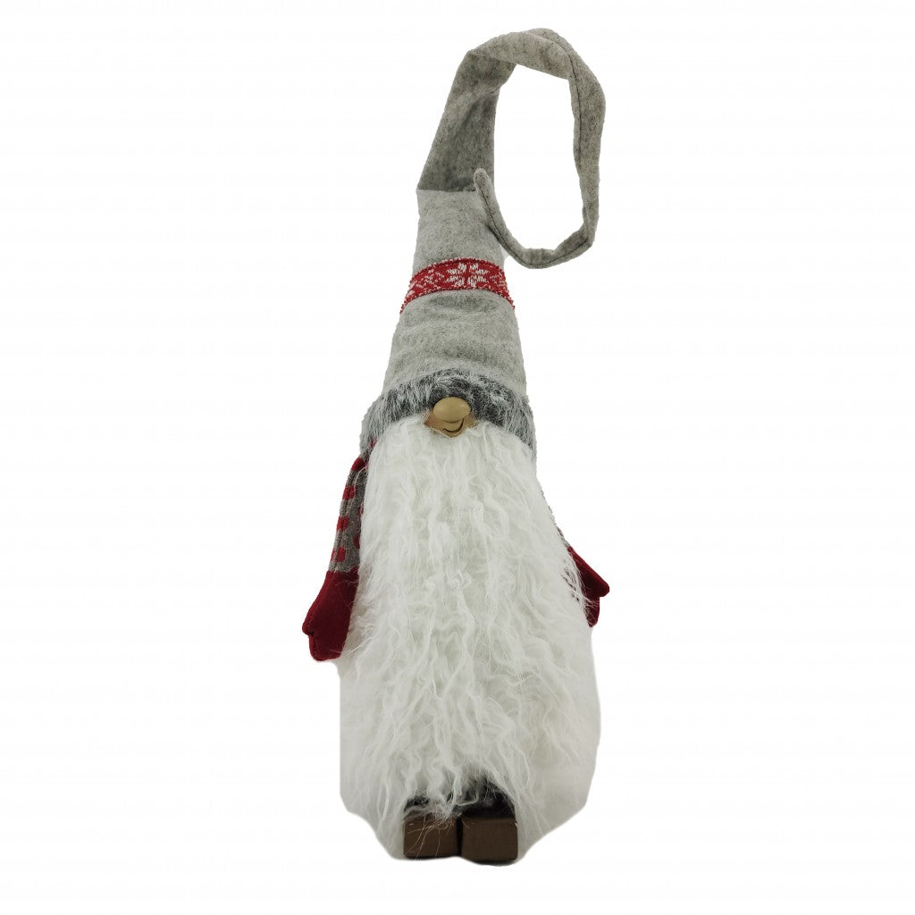 HomeRoots Red and Grey Winter Gnome with Snowflakes