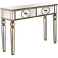 HomeRoots Refined Curvy Consoled Table in Champagne Finish