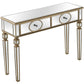 HomeRoots Refined Curvy Consoled Table in Champagne Finish