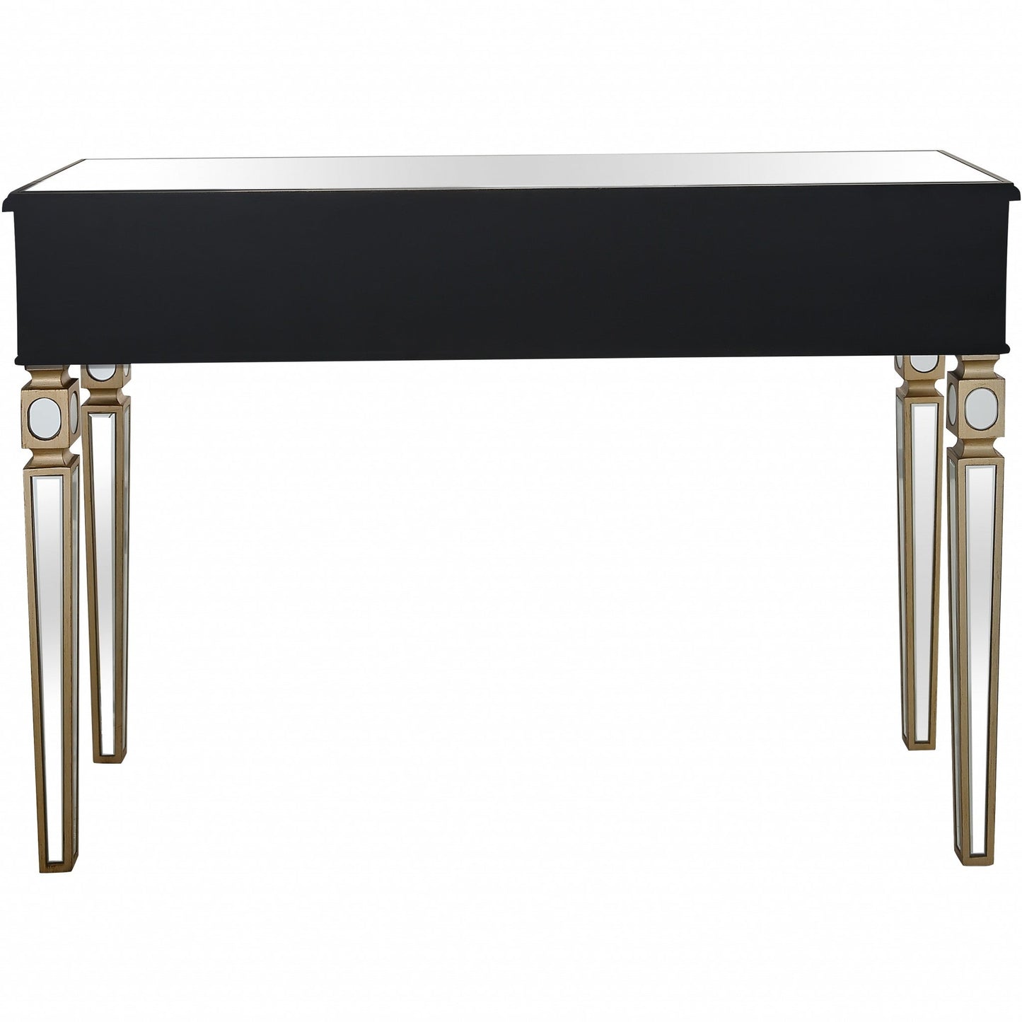 HomeRoots Refined Curvy Consoled Table in Champagne Finish