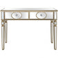 HomeRoots Refined Curvy Consoled Table in Champagne Finish