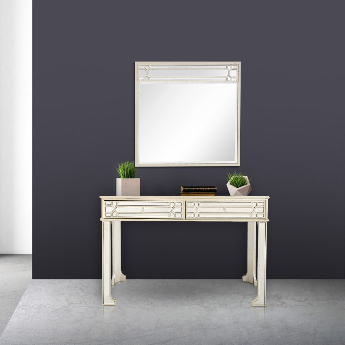 HomeRoots Regal Feel Console Table in Champagne Finish